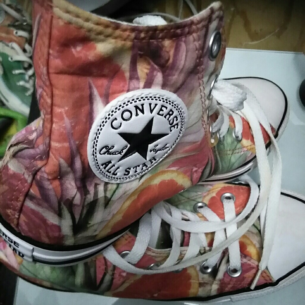 Orange You Fun Converse High Tops